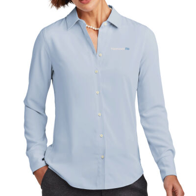 Women's Full Button Satin Blouse - BB18007 Thumbnail